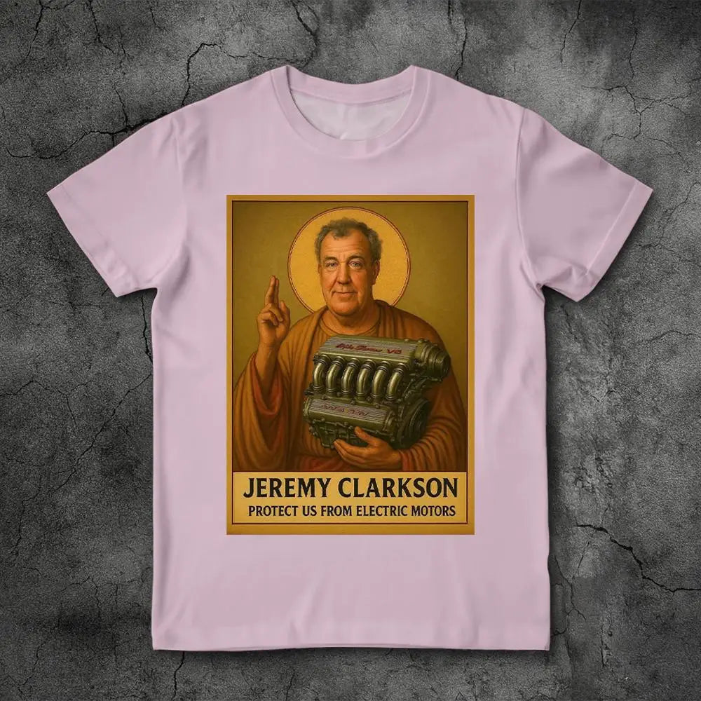 Jeremy Clarkson Protect Us From Electric Motors Merch Fans T-shirt Top Gear Funny Meme Graphic T-shirts Unisex Casual Loose Tees