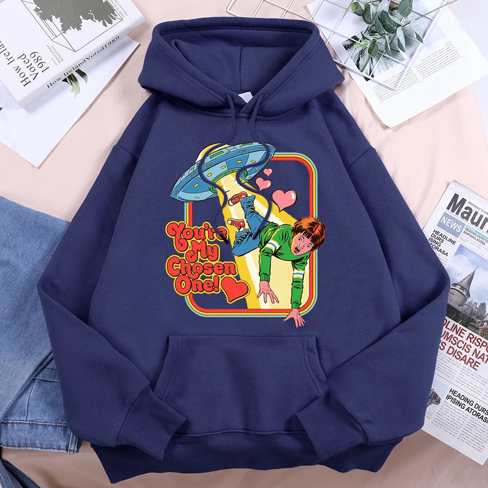 You Are My Chosen One Printed Women Hooded Cartoon Ideal Sport Shirts Leisure Aesthetic Sweatshirts Personality Baggy Clothes