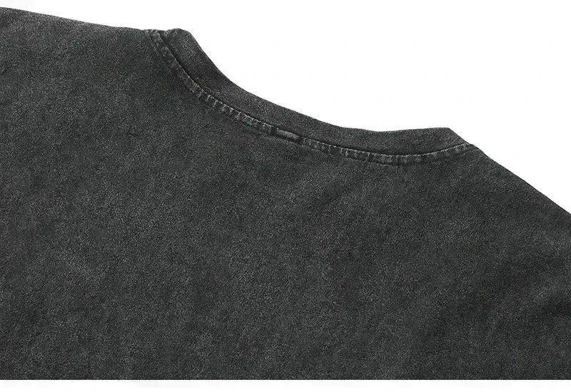 Oasis Band washed retro American street minimalist rock vest print T-shirt high-quality pure cotton Harajuku Y2K top