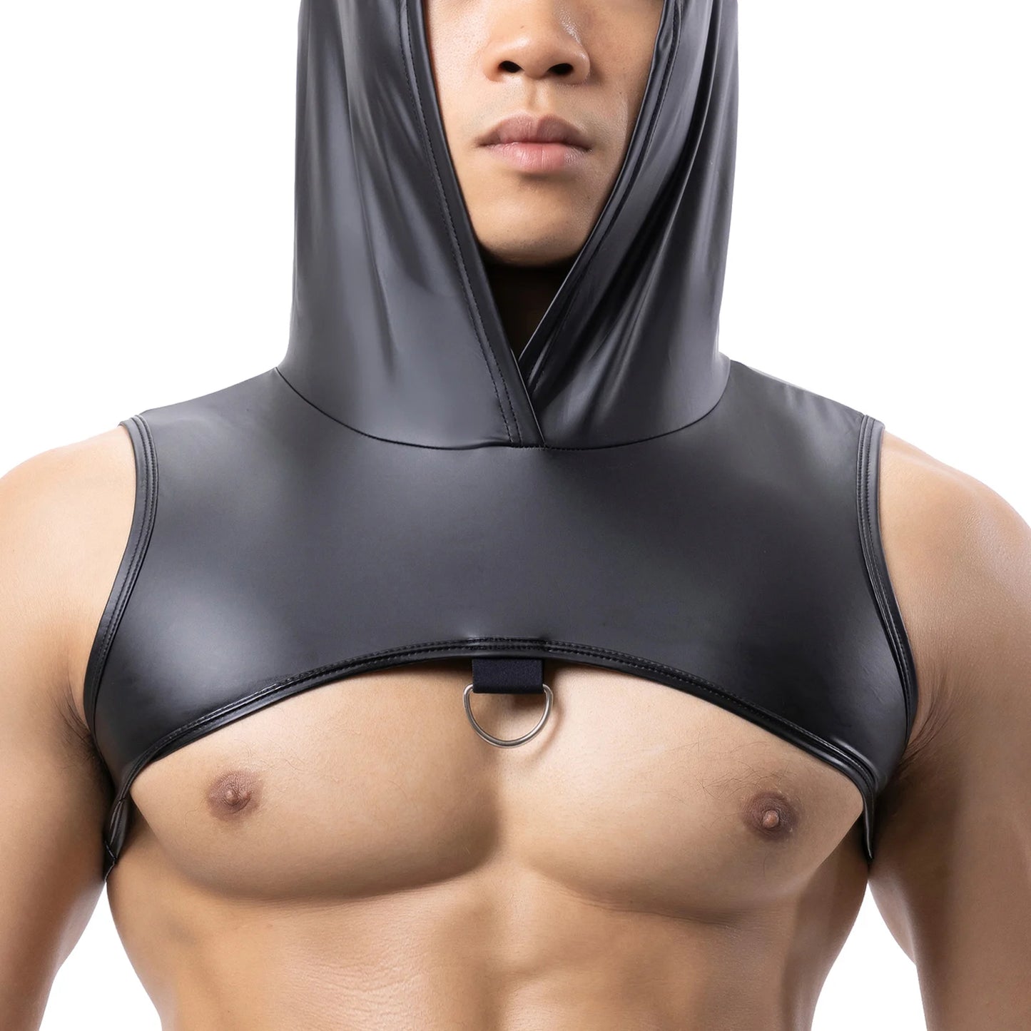 Men's Muscle Tank Top Vest Man Sexy Hooded Clothing Clubwear Stage Costume Crop Tops Performance Sleeveless Tank Tops Fitness