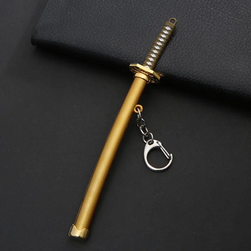 8 Style Mini Roronoa Zoro Sword Keychain For Men Buckle Toolholder Scabbard Katana Sabre Car Keyrings Gift Key Chains