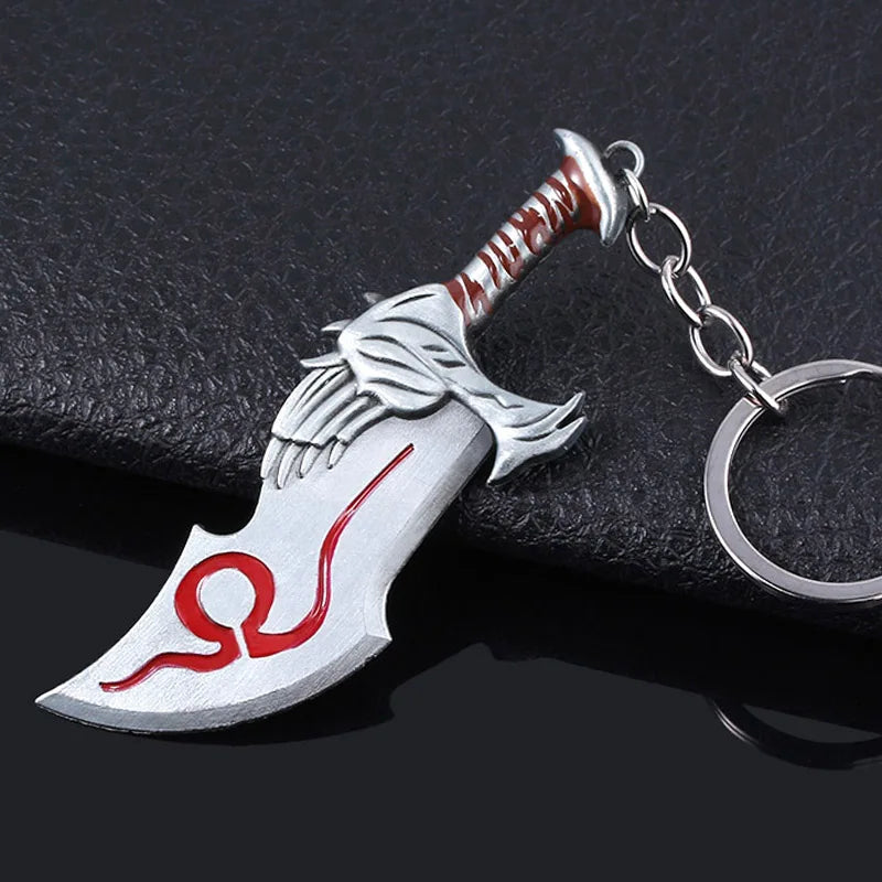 New God of War 5 Ragnarok Keychain Thor's Hammer Mjolnir Key Chain Levitan's Axe Keyring Blades of Exile Chaos Game Accessories