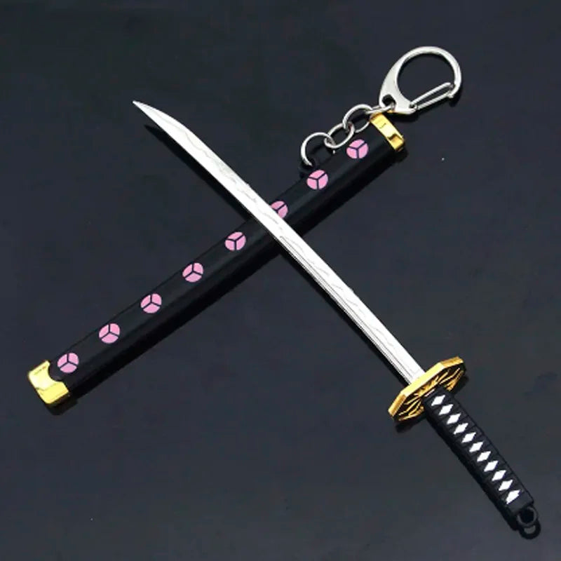8 Style Mini Roronoa Zoro Sword Keychain For Men Buckle Toolholder Scabbard Katana Sabre Car Keyrings Gift Key Chains