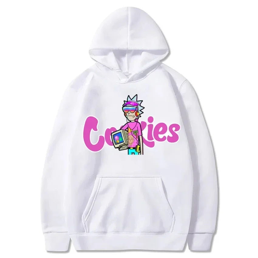 2025 New Fashion Leisure Anime Cookie Print Fleece Men's and Women's Same Style Sports Hoodie