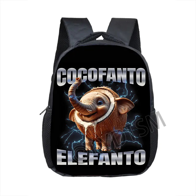 12inch Funny Italian Brainrot Small Backpack for 2-4 Years Old Tralalero Tralala Kids Baby Cartoon School Bags Children Bookbag