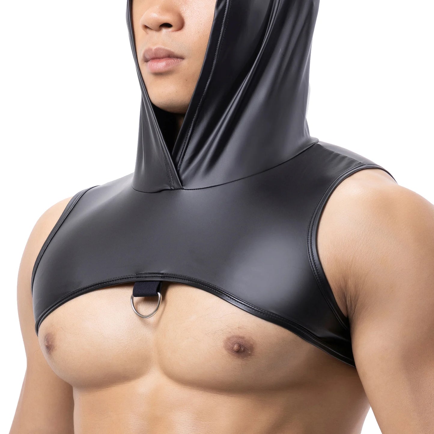 Men's Muscle Tank Top Vest Man Sexy Hooded Clothing Clubwear Stage Costume Crop Tops Performance Sleeveless Tank Tops Fitness