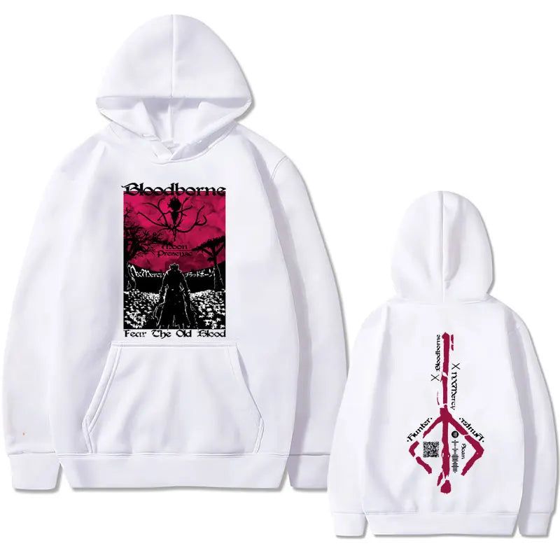 Game Bloodborne Graphic Hoodie Horror Hunter Harajuku Sweatshirt Unisex Casual Oversized Streetwear Men Manga Printed Hoodies