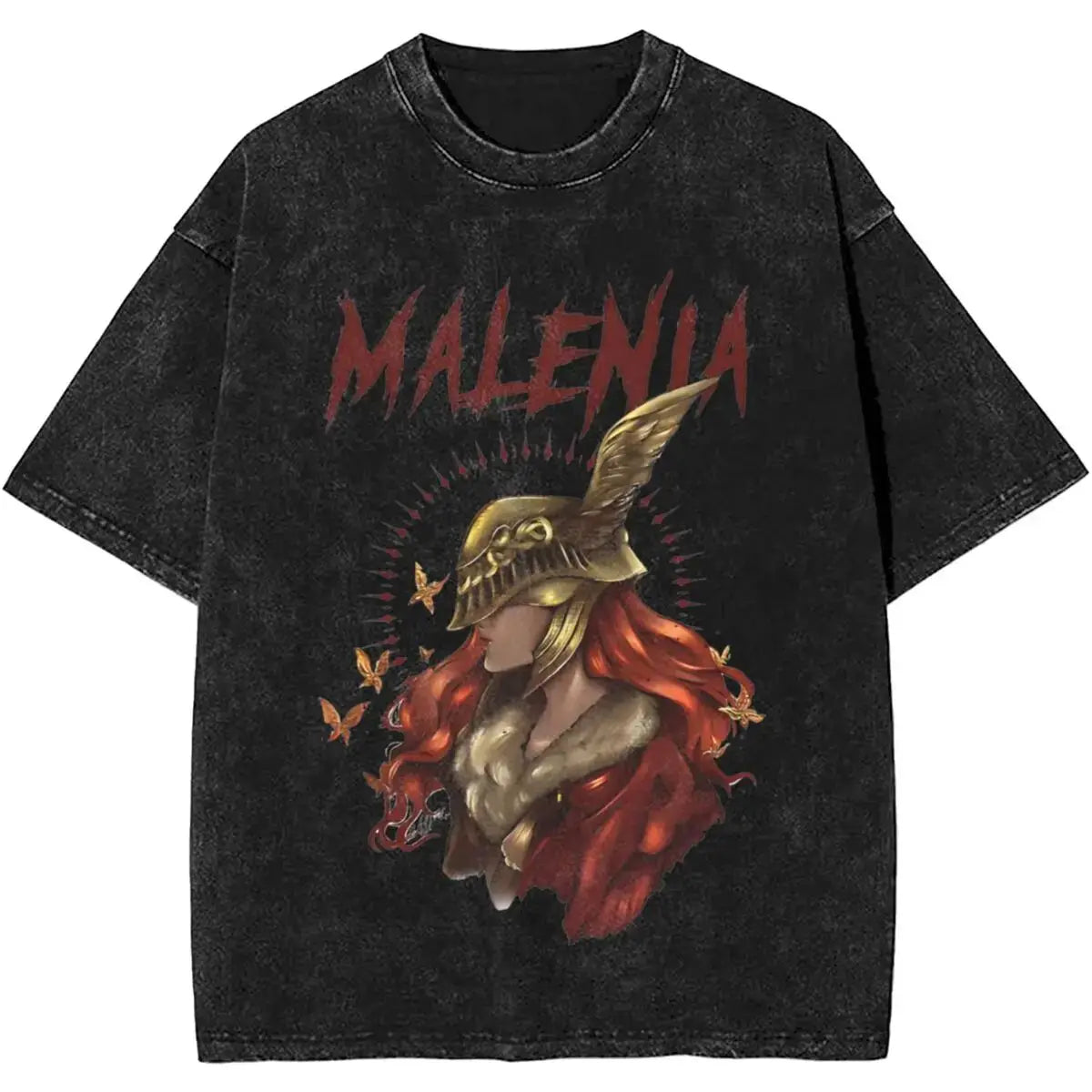 Malenia Blade Of Miquella Washed Short sleeved round neck Y2k shirt Men Clothing New in Top & Tees Mens T-Shirt  Camisetas 61352