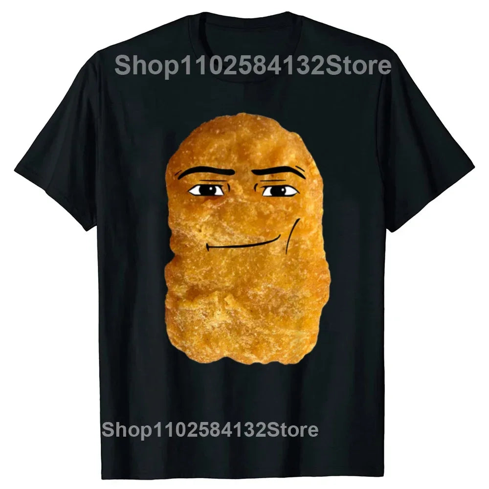 Humor Funny Chicken Nugget Meme T-Shirts Men Women Joke Food Cotton Euro Size O-Neck Daily Casual Oversized Unisex Tees