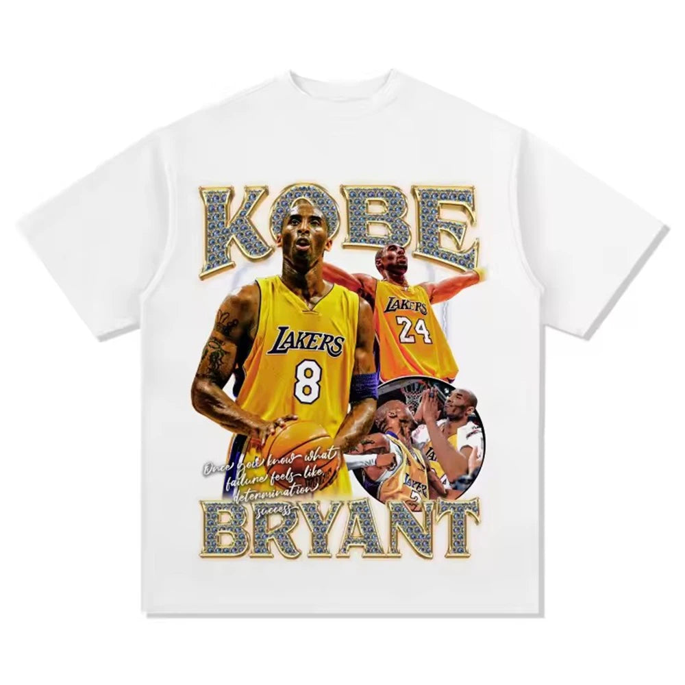 Kobe American Football Star Tee Shirt Homme New Men Clothing short sleeve Round Neck Printing Pullover Retro T-shirt 50408