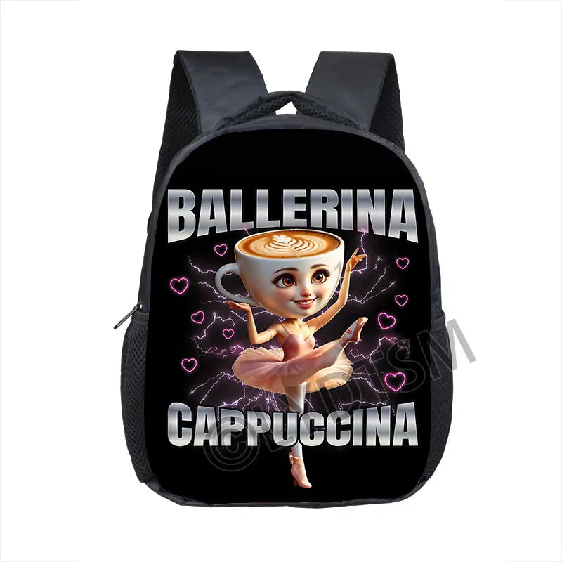 12inch Funny Italian Brainrot Small Backpack for 2-4 Years Old Tralalero Tralala Kids Baby Cartoon School Bags Children Bookbag