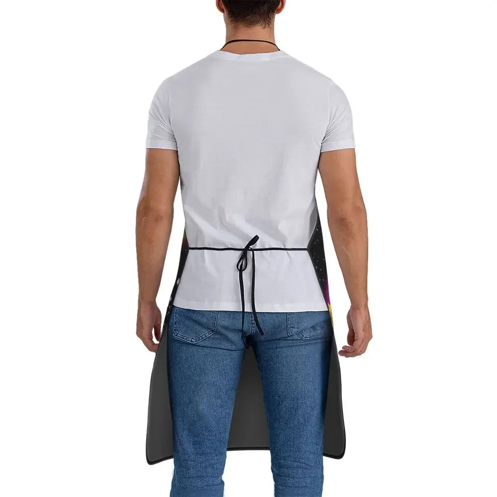 Unisex Space Pizza Cat Meme Bib Apron Adult Women Men Chef Tablier Cuisine for Cooking Kitchen Funny Animal Baking