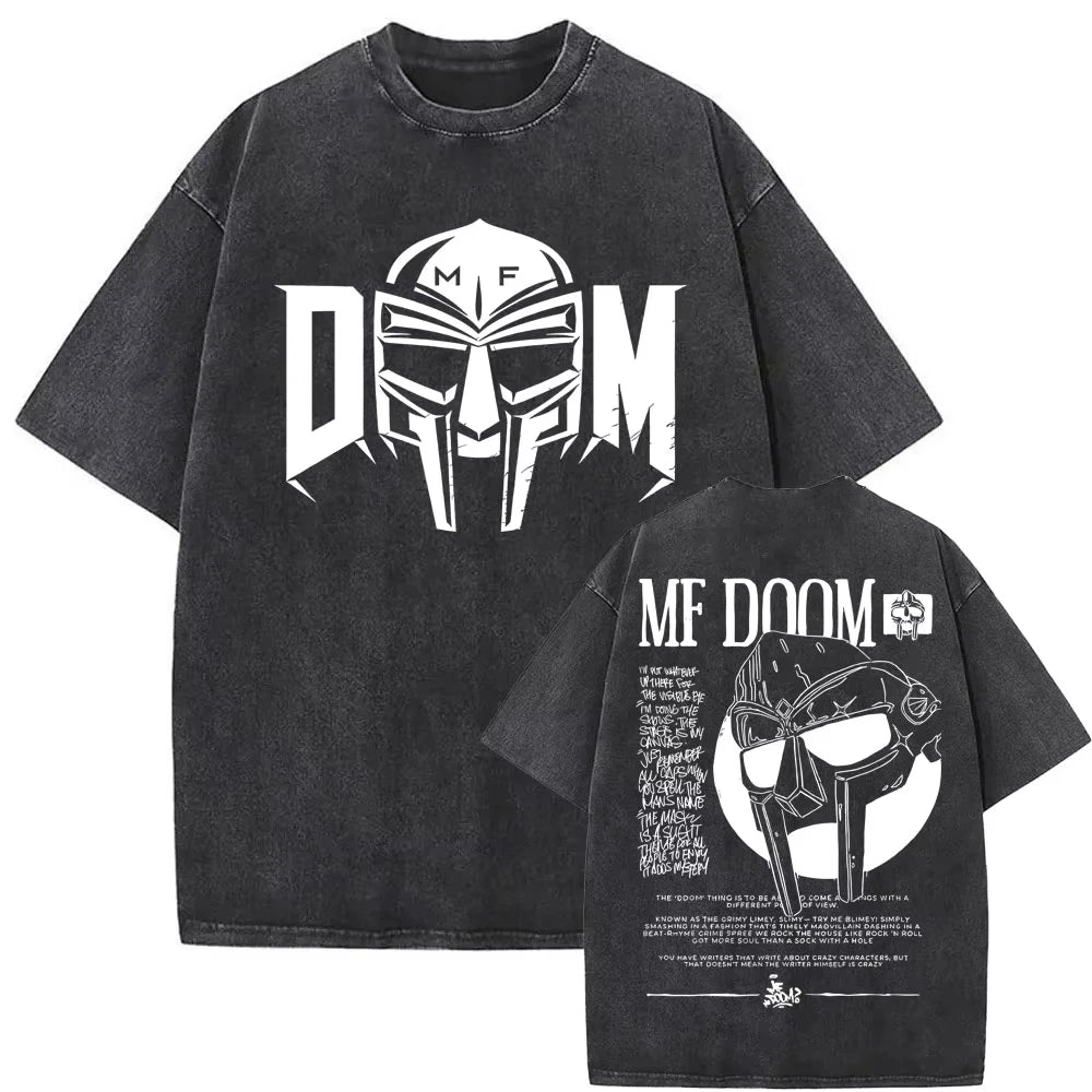 2025 Washed Vintage Rapper Mf Doom MM FOOD Graphic Print Tshirt Men Women Hip Hop Fashion T-shirts Male Casual