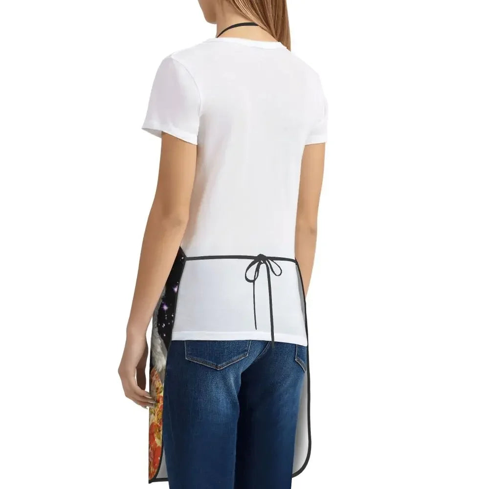 Unisex Space Pizza Cat Meme Bib Apron Adult Women Men Chef Tablier Cuisine for Cooking Kitchen Funny Animal Baking