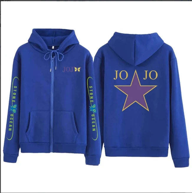 Anime Jojo's Bizarre Adventure Stone Ocean butterfly Hoodies Loose Unisex Anime Style Hoodie Autumn Spring Top sweatshirt