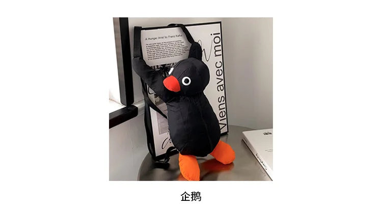 Cartoon Funny Cute Cuddle Penguin Backpack Fashion Personality Plush Doll Bag Children's Bag Shoulder Bag Mini Knapsack Bags