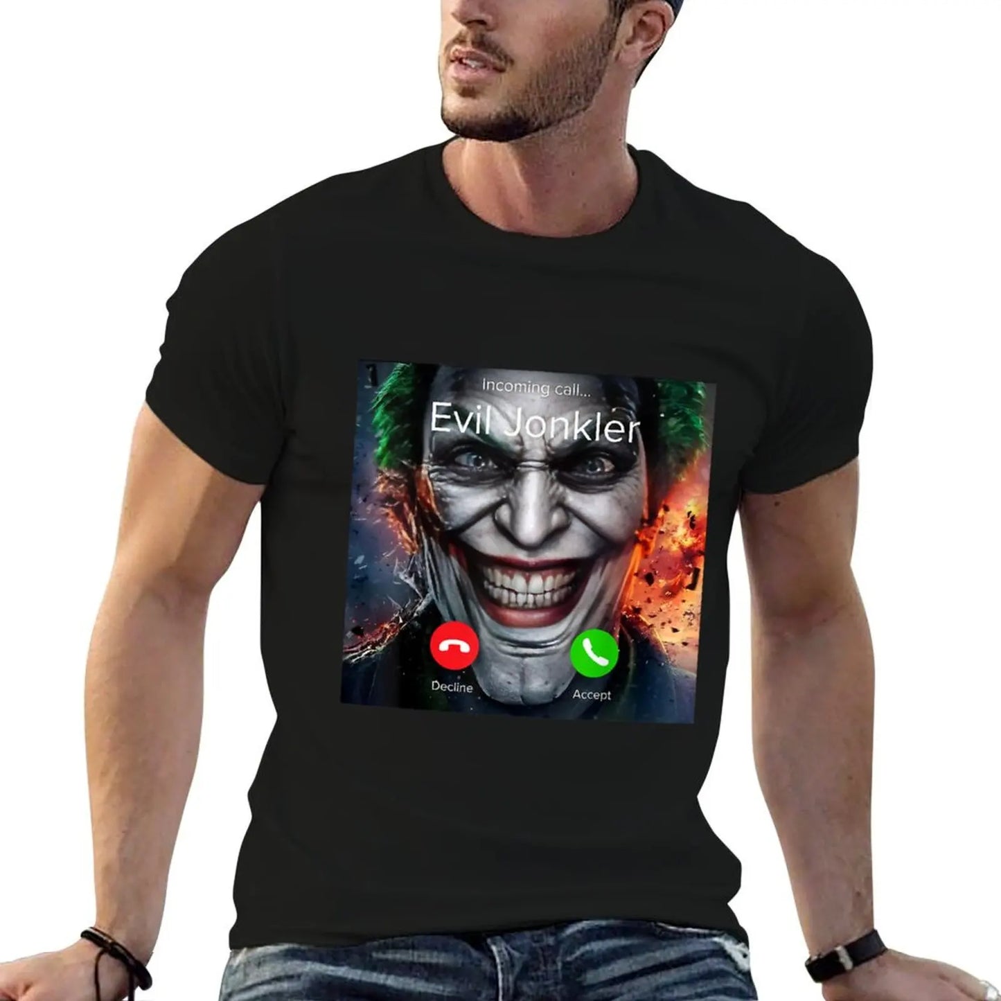 Humor mens cotton men Horror Jonkler shirts Incoming graphic Evil T-Shirt Halloween From Call 100% shirt