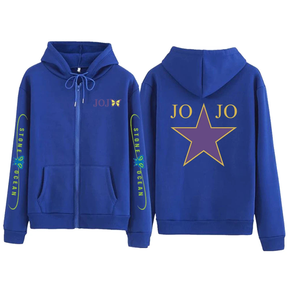Anime Jojo's Bizarre Adventure Stone Ocean butterfly Hoodies Loose Unisex Anime Style Hoodie Autumn Spring Top sweatshirt