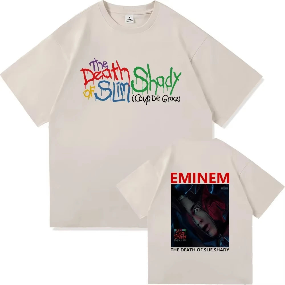 Eminem The Death of Slim Shady T Shirt Fashion Women Aesthetic Graphic T-Shirt Unisex High Quality Retro Tees Shirts
