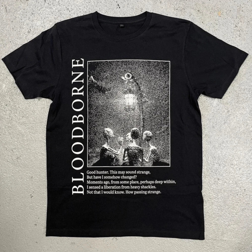 Bloodborne - Hunter and Light Messenger T-Shirt 90s Movie Shirt Men's T-Shirt Couple Cotton Top harajuku t shirt