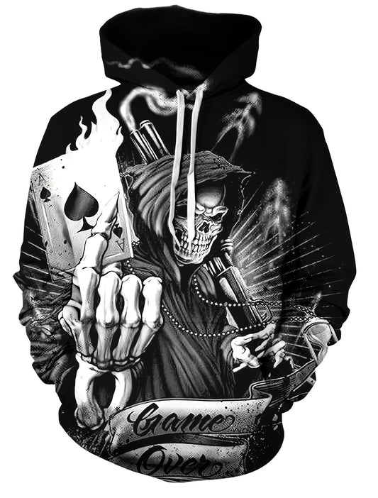 Autumn Skull and Rose 3D Print Hoodies Men Women Fashion Casual Sweatshirts Oversized Hoodie Pullovers Tracksuit Clothing