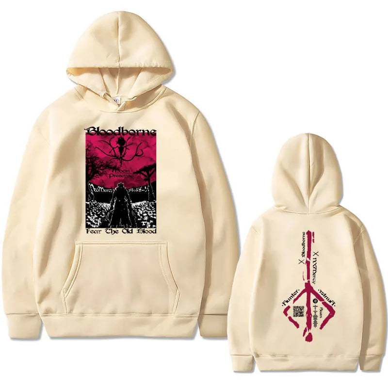 Game Bloodborne Graphic Hoodie Horror Hunter Harajuku Sweatshirt Unisex Casual Oversized Streetwear Men Manga Printed Hoodies