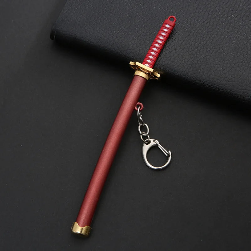 8 Style Mini Roronoa Zoro Sword Keychain For Men Buckle Toolholder Scabbard Katana Sabre Car Keyrings Gift Key Chains