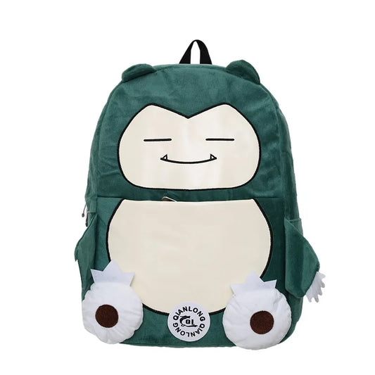 Anime New Style Pokemon Snorlax Plush Couple Bag Children Large Capacity Backpack Student School Bag Outdoor Travel Funny Cute