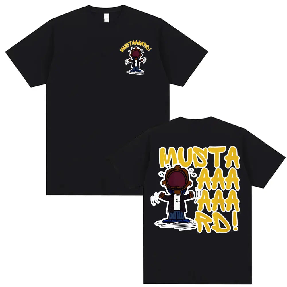 Kendrick Lamar Mustard T Shirts Unisex Harajuku Hip Hop Short Sleeve Popular Music T Shirt Men's Casual Cotton Oversized T-shirt