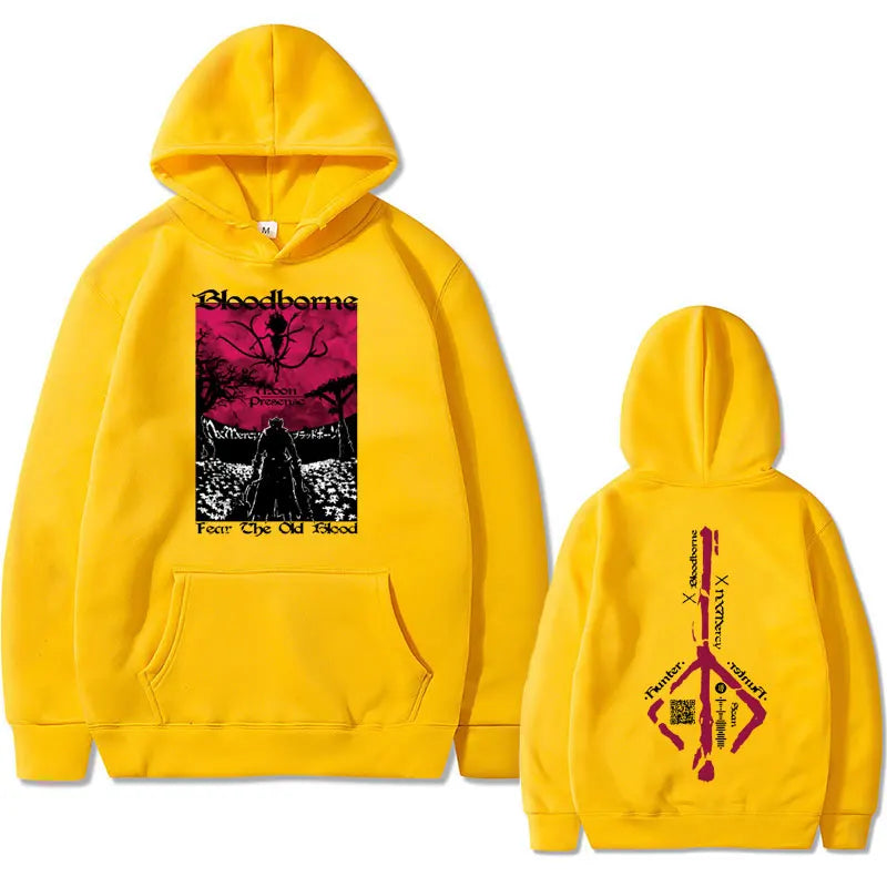 Game Bloodborne Graphic Hoodie Horror Hunter Harajuku Sweatshirt Unisex Casual Oversized Streetwear Men Manga Printed Hoodies