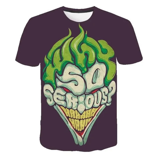 3D Printed T Shirt Men Joker Face Casual O-neck Male tshirt Size S-4XL
