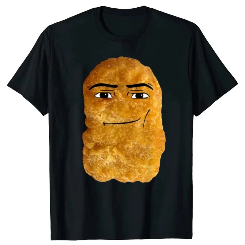 Humor Funny Chicken Nugget Meme T-Shirts Men Women Joke Food Cotton Euro Size O-Neck Daily Casual Oversized Unisex Tees