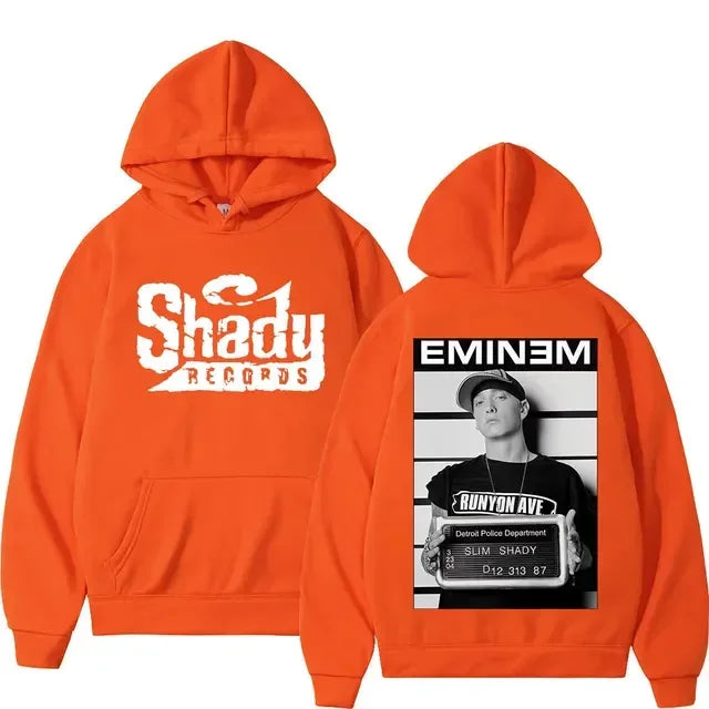 Rapper Eminem Double Sided Print Hoodie Men Women Hip Hop Vintage Oversized Hoodies Trend Fashion Hooded Sweatshirts Streetwear