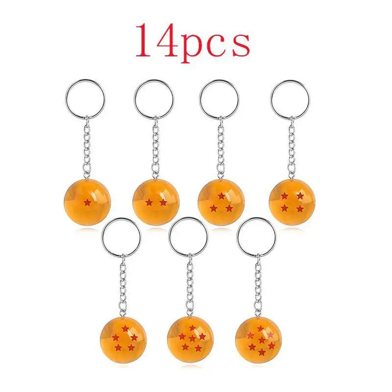 Japanese Cartoons Z 1-7 Stars Goku Star Spherical Keychain Men Car Women Bag Accessories