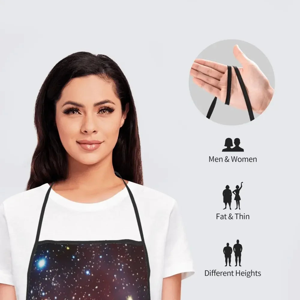 Unisex Space Pizza Cat Meme Bib Apron Adult Women Men Chef Tablier Cuisine for Cooking Kitchen Funny Animal Baking