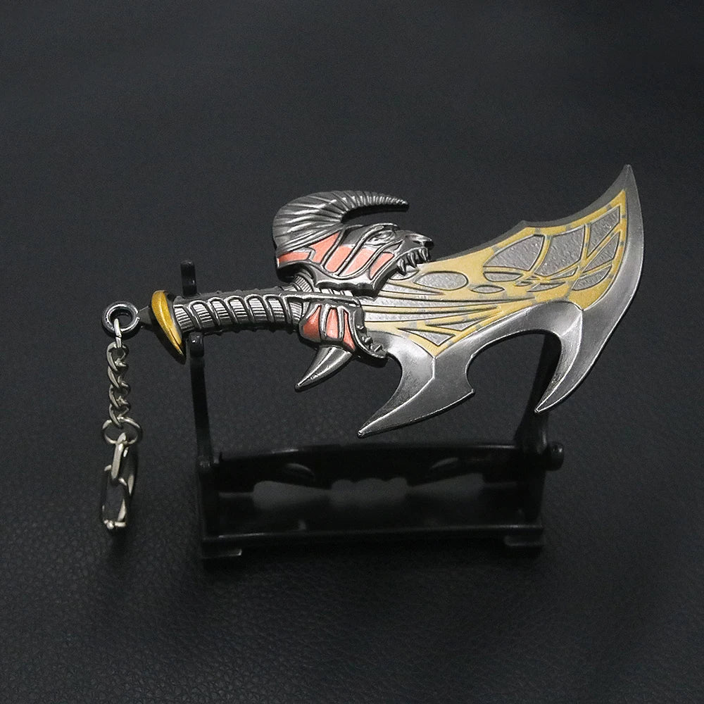 New God of War 5 Ragnarok Keychain Thor's Hammer Mjolnir Key Chain Levitan's Axe Keyring Blades of Exile Chaos Game Accessories