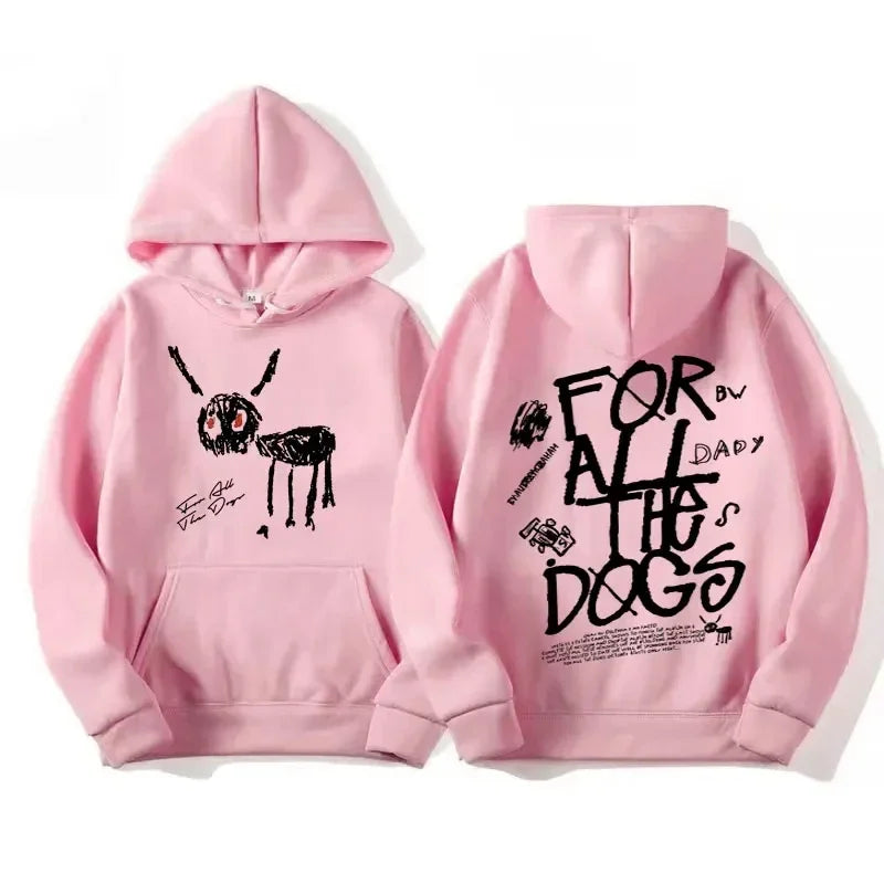 Men Women Fashion Hip Hop Pullovers Sweatshirt Vintage Streetwear Hoodie Rapper Drake New Album for All The Dogs Graphic Hoodies