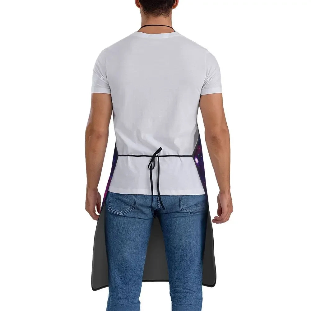 Unisex Space Pizza Cat Meme Bib Apron Adult Women Men Chef Tablier Cuisine for Cooking Kitchen Funny Animal Baking