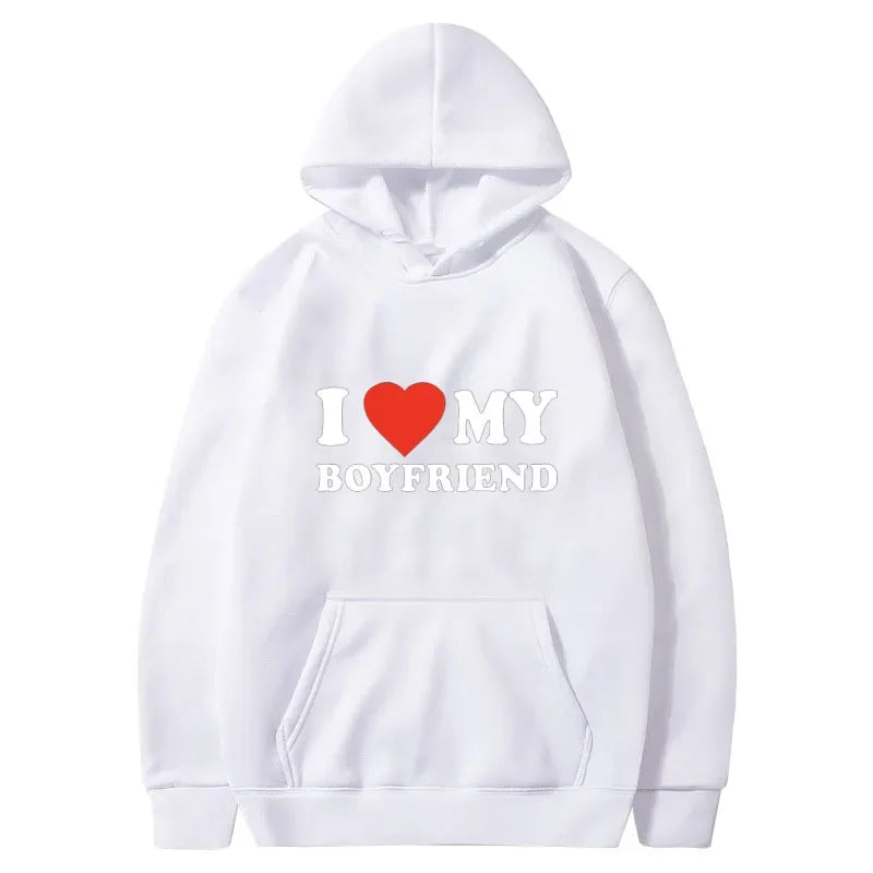 I Love My Boyfriend Girlfriend Printed Hoodie Couple Fashion Sports Shirt Harajuku Casual Top