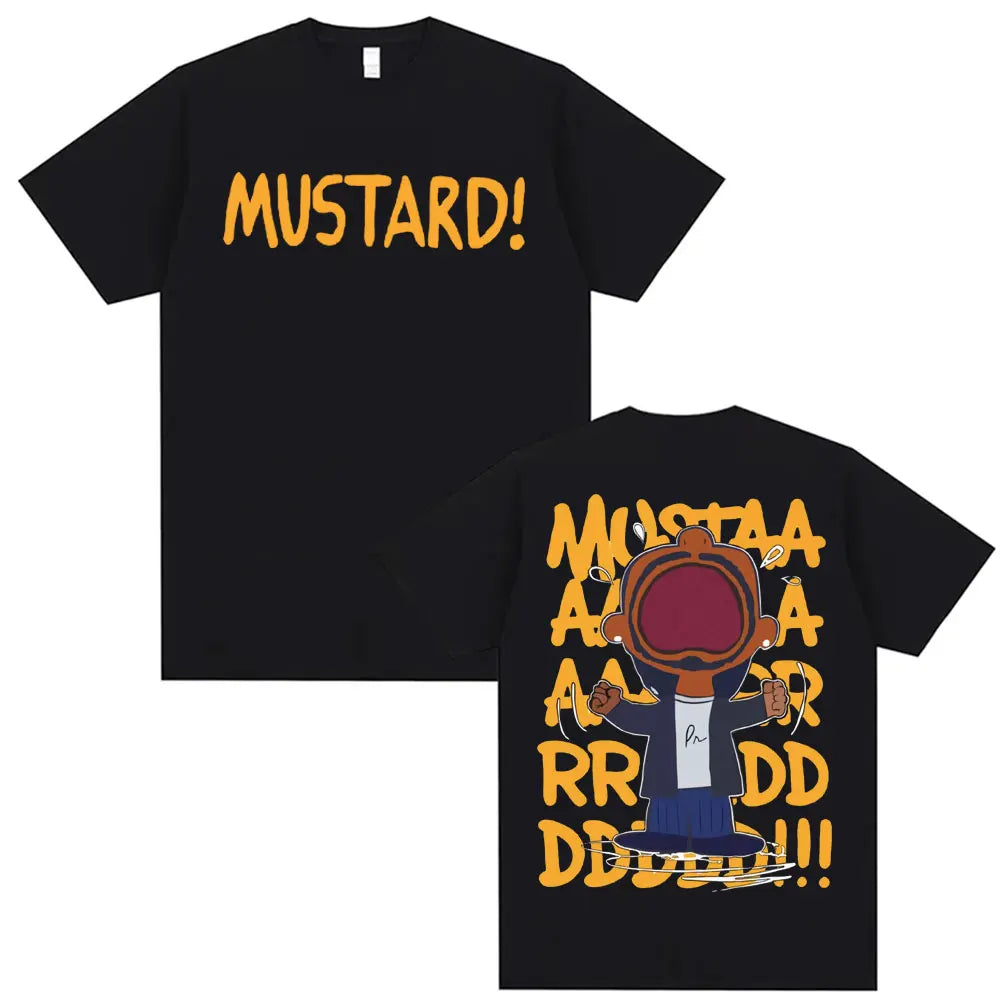 Kendrick Lamar Mustard T Shirts Unisex Harajuku Hip Hop Short Sleeve Popular Music T Shirt Men's Casual Cotton Oversized T-shirt