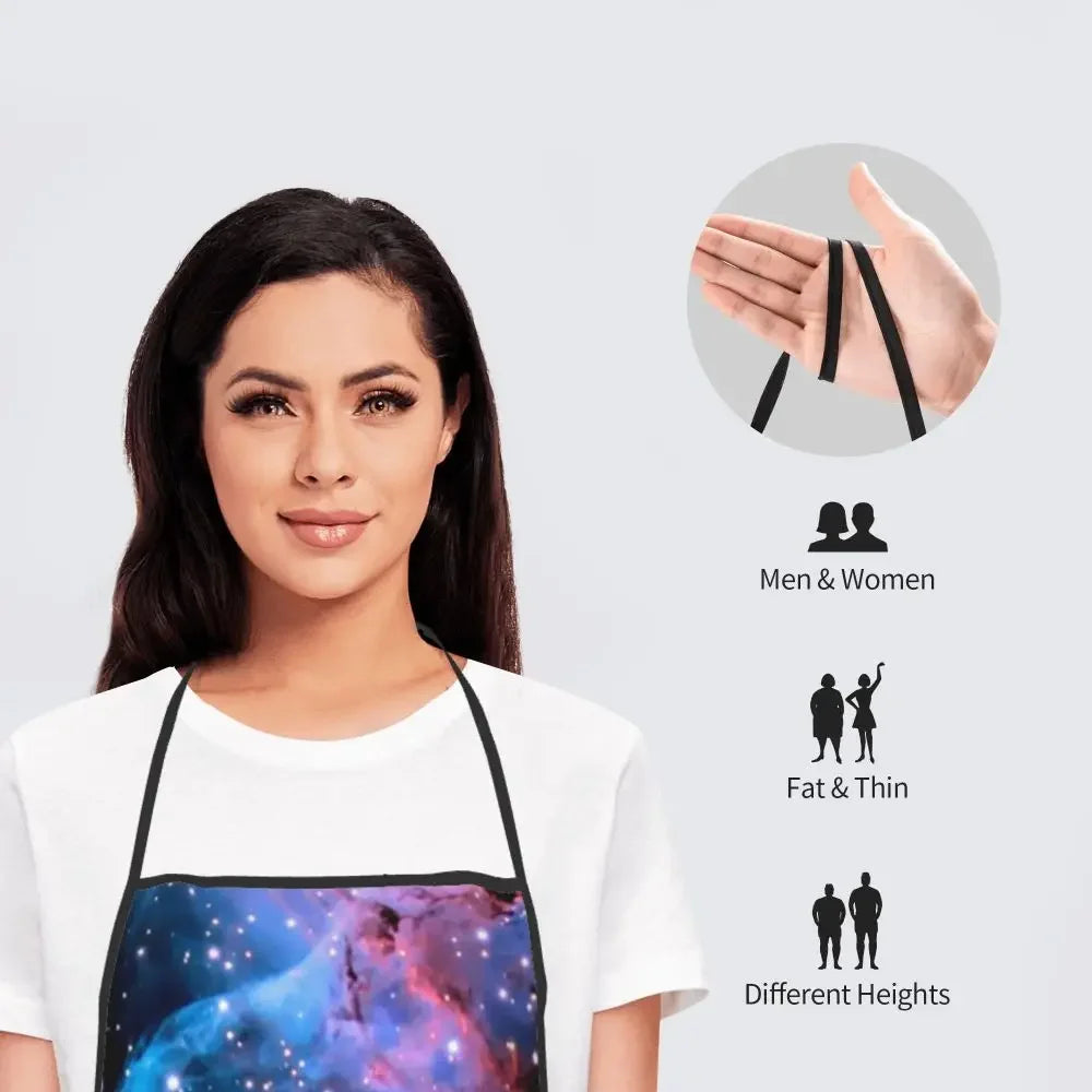 Unisex Space Pizza Cat Meme Bib Apron Adult Women Men Chef Tablier Cuisine for Cooking Kitchen Funny Animal Baking