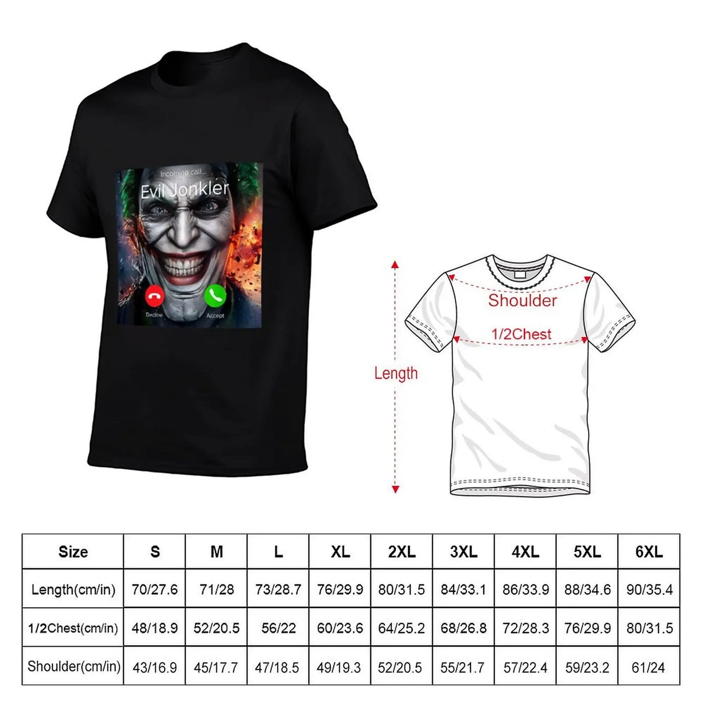 Humor mens cotton men Horror Jonkler shirts Incoming graphic Evil T-Shirt Halloween From Call 100% shirt