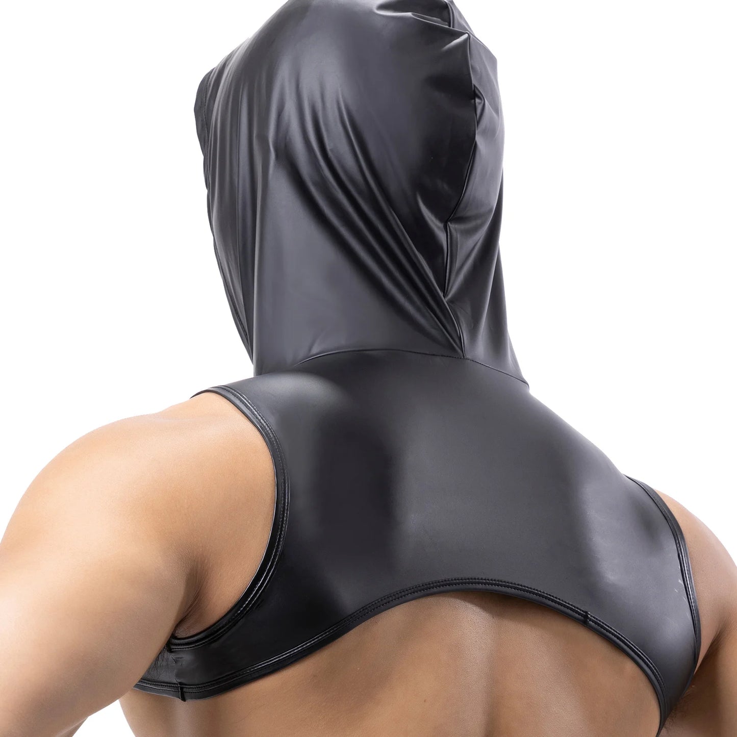 Men's Muscle Tank Top Vest Man Sexy Hooded Clothing Clubwear Stage Costume Crop Tops Performance Sleeveless Tank Tops Fitness