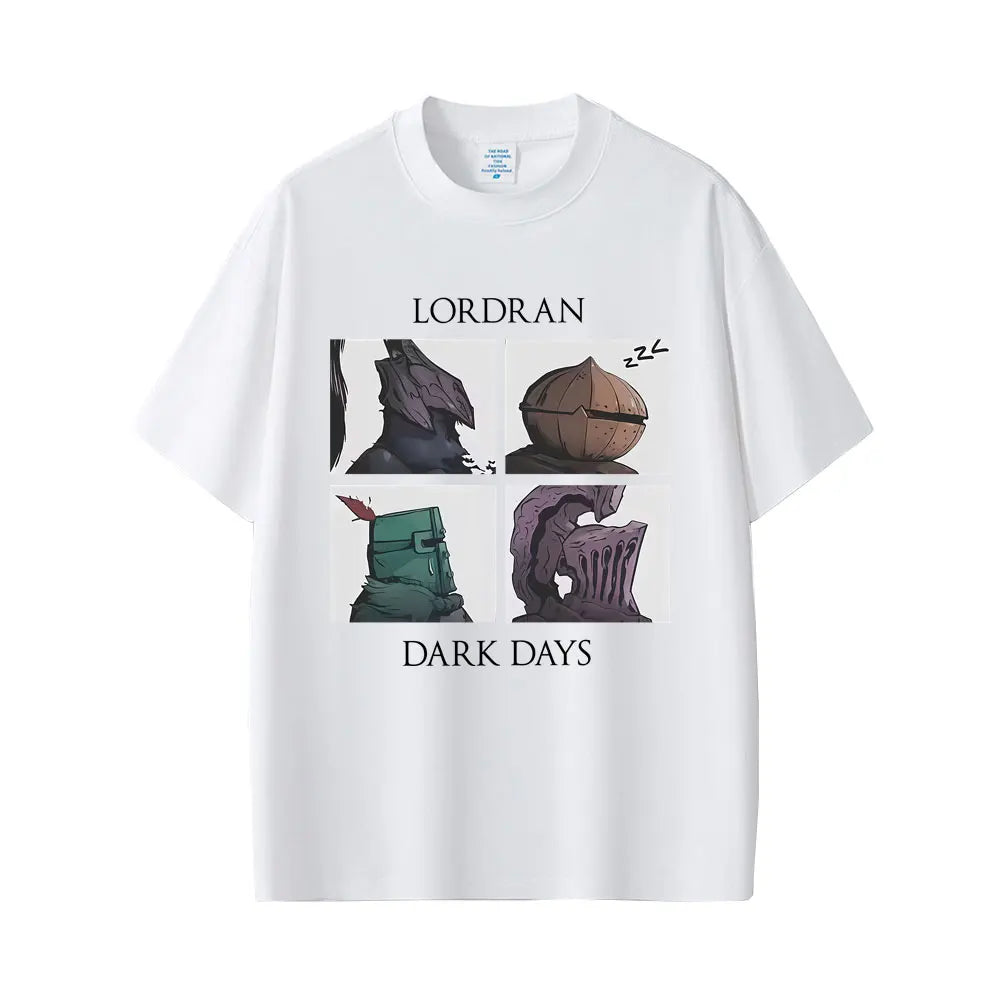 Game Dark Souls Praise The Sun Lordran Dark Days Graphic T Shirt Men Vintage Gothic Rock T-shirt Men's Cotton Crewneck T-shirts