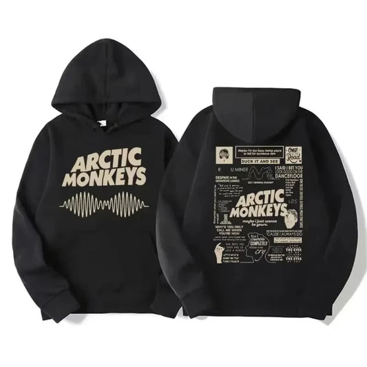 Arctic Monkey retro hoodie Men's pattern print Music album retro cap sweatshirt Hip-hop style hoodie
