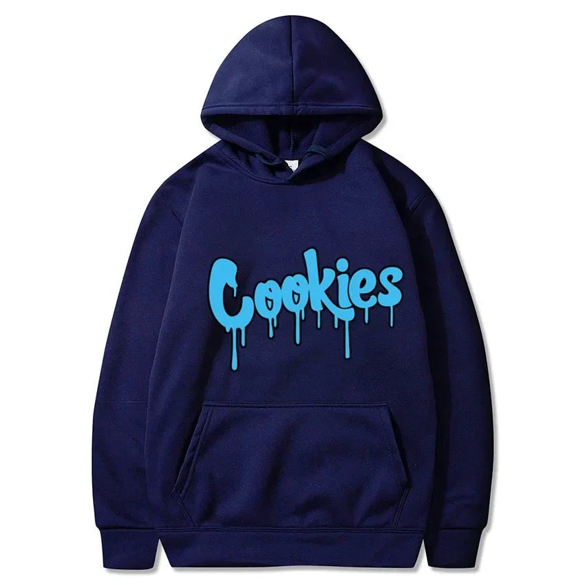 2025 New Fashion Leisure Anime Cookie Print Fleece Men's and Women's Same Style Sports Hoodie