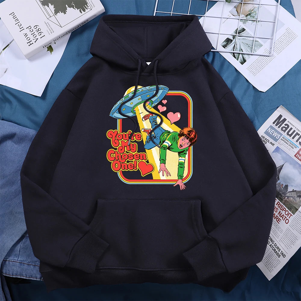 You Are My Chosen One Printed Women Hooded Cartoon Ideal Sport Shirts Leisure Aesthetic Sweatshirts Personality Baggy Clothes