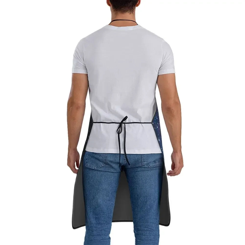 Unisex Space Pizza Cat Meme Bib Apron Adult Women Men Chef Tablier Cuisine for Cooking Kitchen Funny Animal Baking