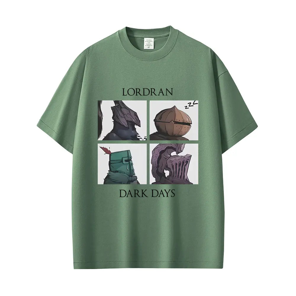 Game Dark Souls Praise The Sun Lordran Dark Days Graphic T Shirt Men Vintage Gothic Rock T-shirt Men's Cotton Crewneck T-shirts