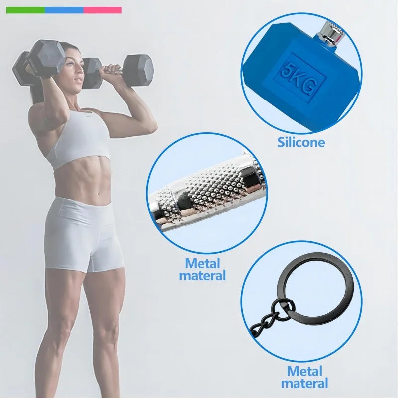 2025 New Barbell Keychain DlY Silicone Dumbbell Keychain Gym Gifts for Gym Lovers Fitness Trainer Gift Backpack Car Key Pendant